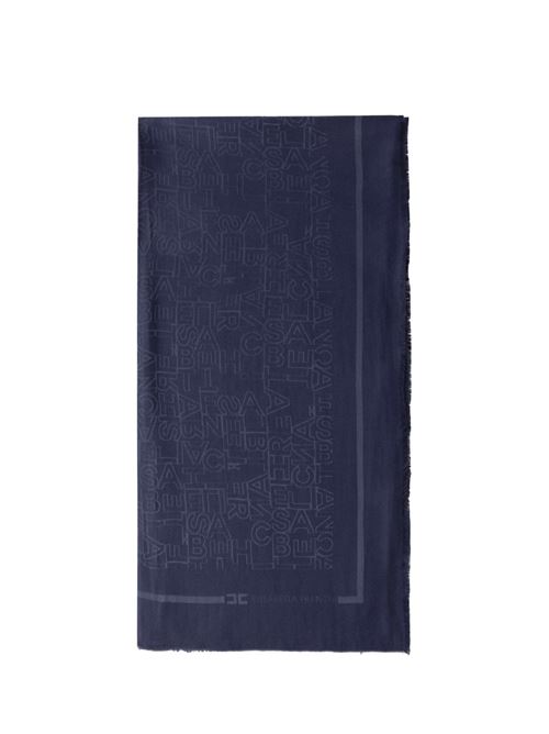 Sciarpa quadrata in viscosa jacquard navy Elisabetta Franchi | SC02F46E2B75